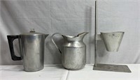 Lot Of Vintage Metal Pieces Including 2 Pitchers
