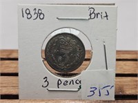 1838 3 PENCE BRITISH COIN