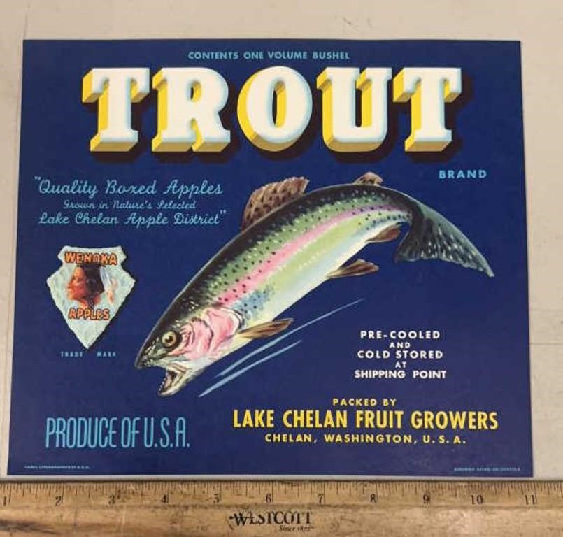 (7 COUNT)CRATE LABEL-TROUT/FISH