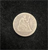 1860 Seated Liberty Dime