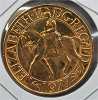 24 Karat Gold CLAD 1977 British Crown