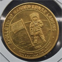 1969 Apollo 11 Space Lunar Landing Coin; UNC