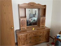 Wood Dresser with Mirror