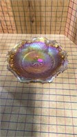 Amber glass flat bowl