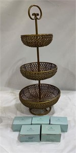 3 Tier Metal Stand & Candles
