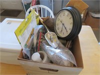 Box Lot: Organizer Drawers, Clock, Scoop, More
