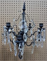 CRYSTAL AND BRASS SCONCE PAIR