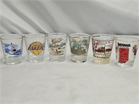 6 RANDOMLY PULLED SOUVENIR SHOT GLASSES