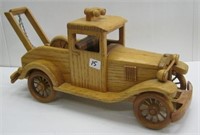 Wooden Hand Crafted Tow Truck