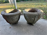 Pair of Vintage Concrete Planters