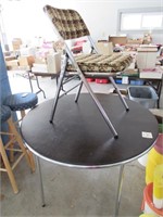 Round Card Table with One Folding Chair NO SHIP