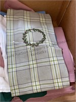 Box of cloth napkins, unscented tissues