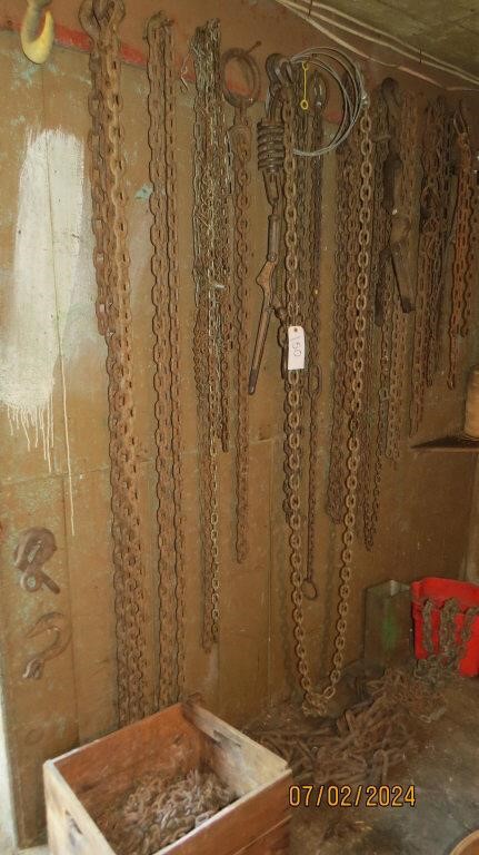 Assortment Of Chains And Binders