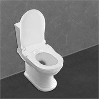 White Plastic Toilet Seat D Style No Slam Ergonomi