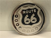 1 Ounce .999 Fine Silver Round - Route 66