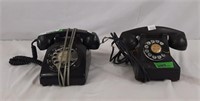 Two spin dial telephones