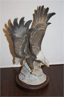 GORHAM FLYING EAGLE WITH WOOD PLATFORM