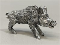 Wild Boar Pewter Figurine, German