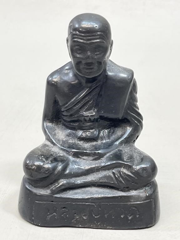 Japanese Cast Iron Seating Buddha Shrine Sculpture