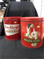 Sturgis Pretzel Tin & Potato Chip Tin
