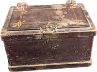 Antique Iron Stage Coach Lockbox With Handles