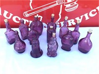 (13) Purple Wheaton Glass Bottles Lot