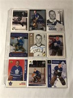 8 Johnny Bower & 1 Autographed Hockey Card
