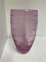 Purple Glass with Etched Stripes 8”   k