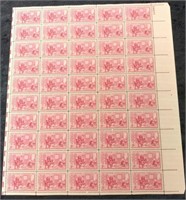 1952 BIRTH OF BETSY ROSS 3 CENT STAMP SHEET