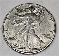 1942 AU Grade Walking Liberty Half Dollar