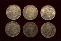 6pc Morgan Silver Dollar Lot 1896 - 1901