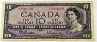 1954 Canada $10 Bill
