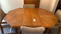 Wooden Dining Table With 4 Matching Roller Chairs