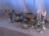 STERLING WEIGHTED CANDLE STICK, PEWTER WEIGHTED