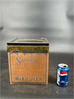 SUNSHINE BISCUITS STORE BOX GLASS LID