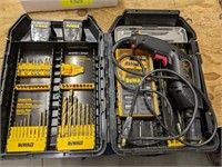 ELECTRIC DEWALT DRILL WITH AN ASSORTMENT OF BITS A