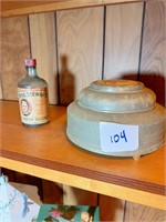 old barber powder jar & liquid bluing