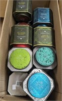 BOX OF ASSORTED TINS