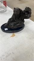 Bronze Bear and Cub on Marble Base