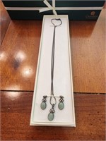 Casa del jade sterling necklace & earring set