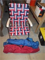 Vintage Lawn Chair with (3) Bag Chairs