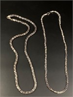 2 sterling silver chains 26.61 grams