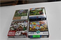 Four Jigsaw Puzzles: 750 Pc. Two 500 Pc. And One