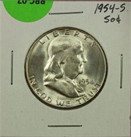 1954-S Franklin Half Dollar UNC