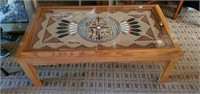NICE Sand painting coffee table  17"hx46"Wx25"D