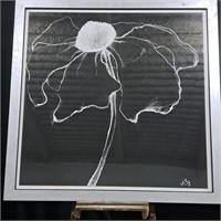 Peony Silhouette Framed Artwork