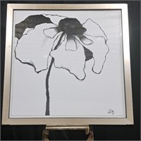 Peony Silhouette Framed Artwork Reverse