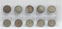 Canada 10 Cents en Argent 1950 to 1968