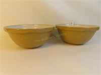 Pr of Mason Cash & Co Mixing Bowls-11"& 11.5" Dia