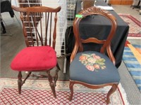2 Vintage Side Chairs; One Victorian Style Rosewoo